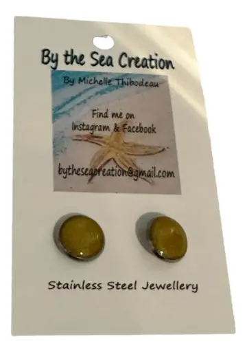 Stainless Steel Resin Stud Earrings