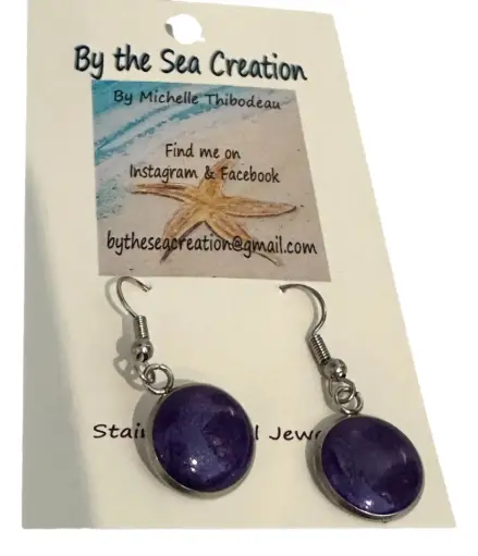 Stainless Steel Resin Drop Earrings