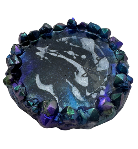 [7066] Crystal Edge Tray/Coaster - Metallic Abstract