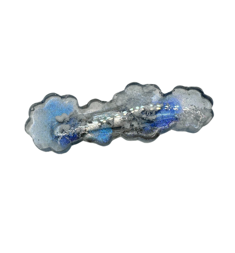 [945] Blue & White Cloud Hair Clip 