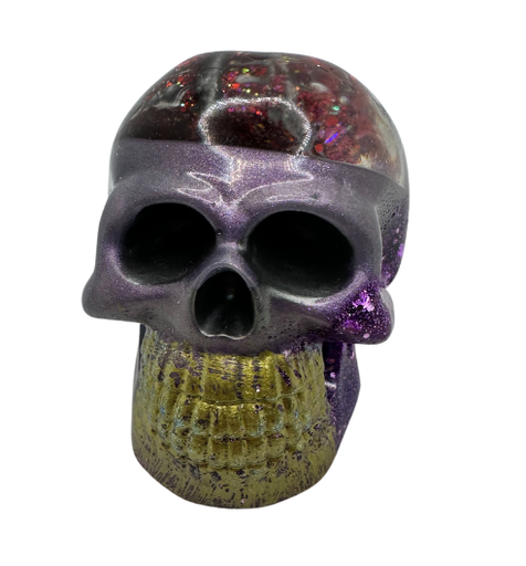 [3441670] Burning Brain Purple Resin Skull
