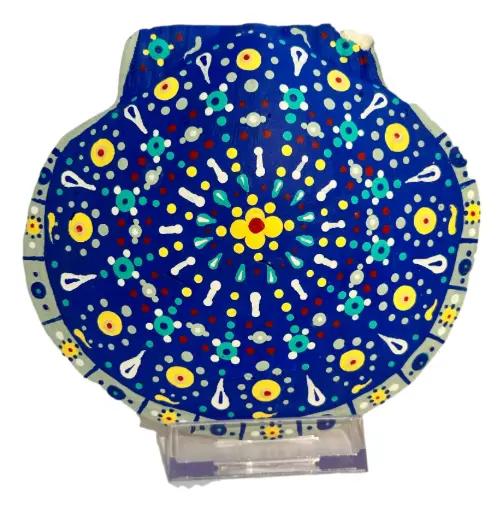 [71301] Hand Painted Scallop Shell