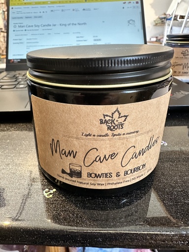 [121046] Man Cave Soy Candle Jar - Bowties & Bourbon