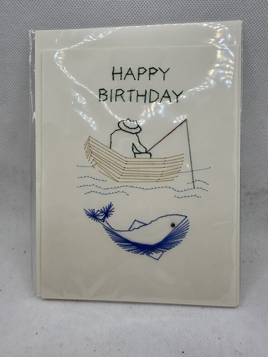 [215312] Hand Embroidered Birthday Notecard 5"x6.5"    