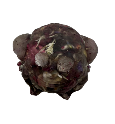 [344219] Rosebud Ribbeting Resin Toad