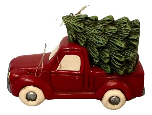 [223025] Ceramic Red Christmas Truck 