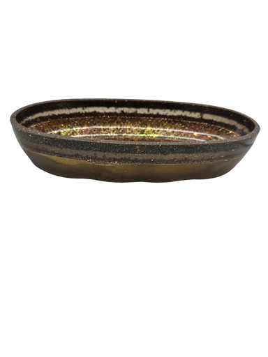 [18040] Metallic Mirage Oval Resin Bowl