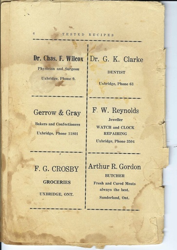 [1118002] Vintage Recipe Book Advertisement Pg 6 