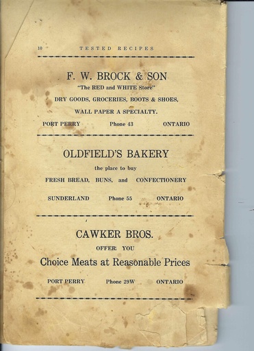 [1118006] Vintage Recipe Book Advertisement Pg 10