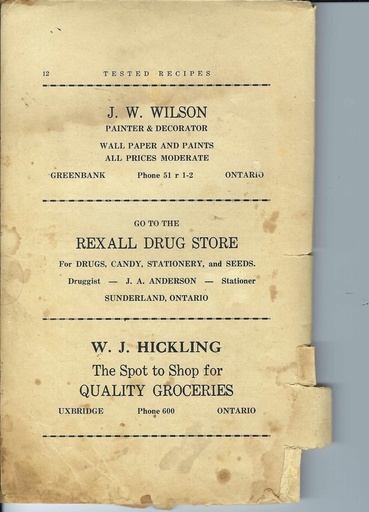 [1118008] Vintage Recipe Book Advertisement Pg 12
