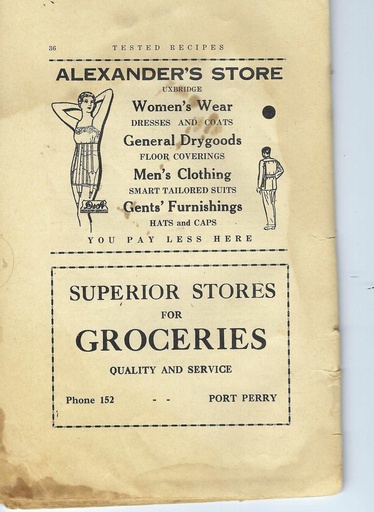 [1118028] Vintage Recipe Book Advertisement Pg 36