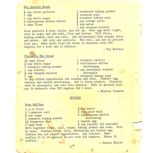 [154335] Vintage Typed Quick Bread Recipes Pg 6
