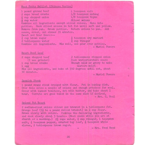 [155711] Vintage Typed Meats & Poultry Recipes Pg 20