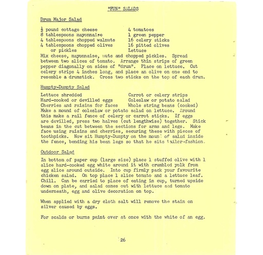 [160243] Vintage Typed Salads & Dressings Recipes Pg 26