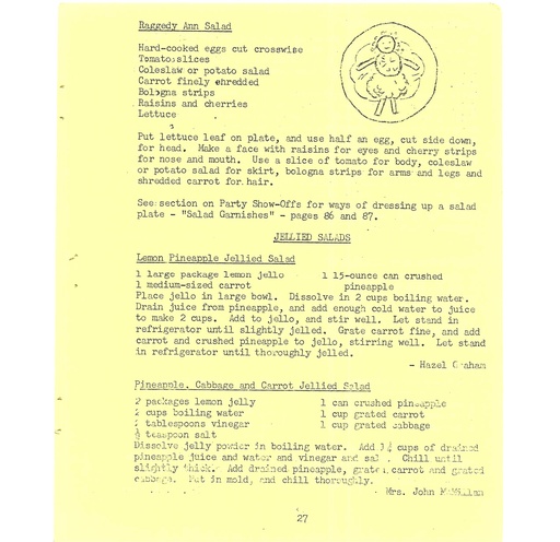 [160356] Vintage Typed Salads & Dressings Recipes Pg 27