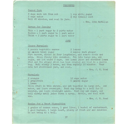 [161143] Vintage Typed Pickles, Preserves & Jams Recipes Pg 37
