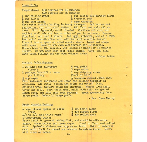 [161709] Vintage Typed Desserts Recipes Pg 44