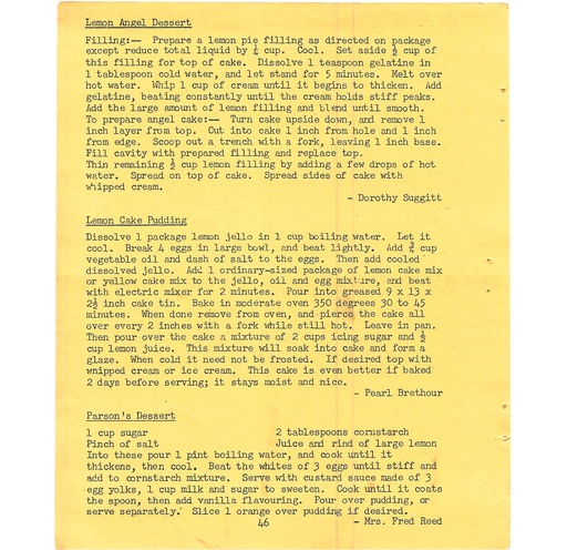 [161914] Vintage Typed Desserts Recipes Pg 46