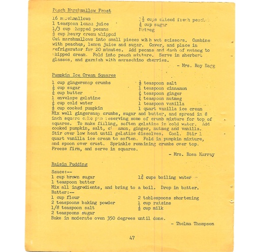 [162147] Vintage Typed Desserts Recipes Pg 47