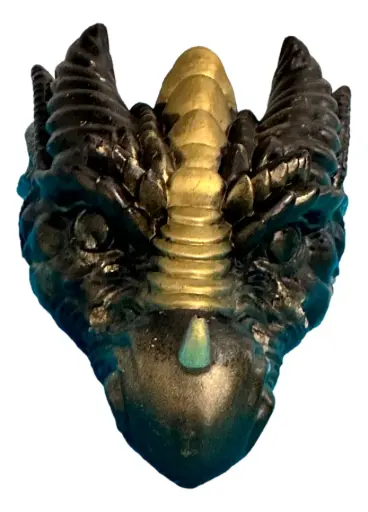 [14181] Brass Crown Dragon - Resin Dragon Head
