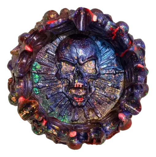 [1819001] Multi-glitter Skull Resin Ashtray