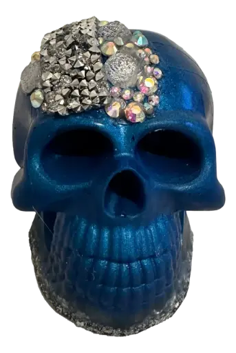 [3441671] Celestial Cranium Resin Blue Skull