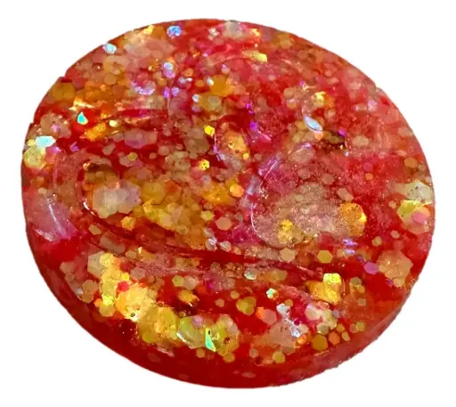 [7167261] Orange Glitter Paw Print Phone Pop
