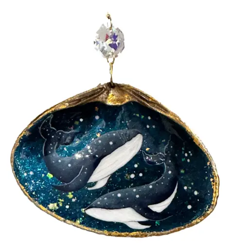 [11401] Humpback Whale Suncatcher - Hand-painted