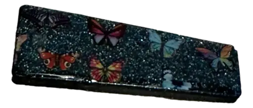 [960] Blue Glitter Butterflies Hair Clip
