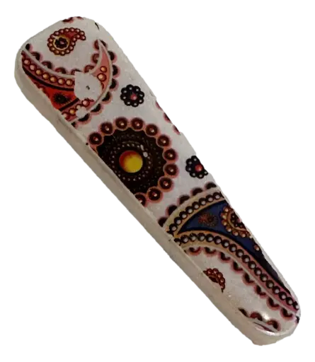 [963] Iridescent with Orange Paisley Hair Clip