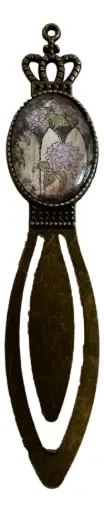 [232132] Bronze Metal Oval Faced Cabochon Bookmark