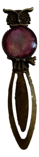 [232133] Owl Bronze Cabochon Bookmark