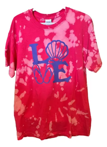 [2042214L] Bleached Pink T-Shirt - Beach Love - L