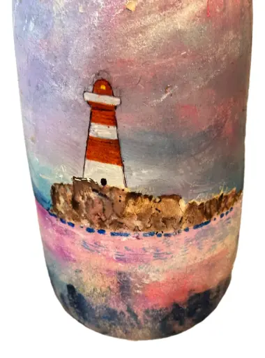 [8856] Hand-painted Lighthouse Buoy