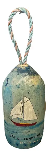 [8858] Hand-painted Sailing Ship on the Bay of Fundy Buoy