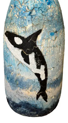 [8860] Hand-painted "Old Thom" Killer Whale Buoy