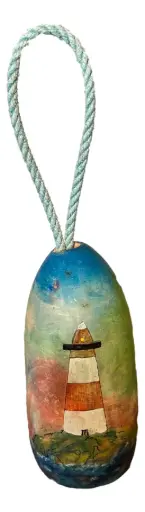 [8861] Hand-painted Lighthouse Buoy