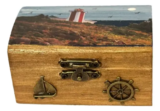 [151518] Hand-painted Wooden Treasure Box