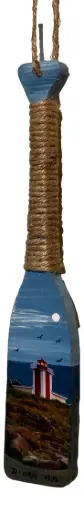 [15520] Hand-painted Wooden Paddle - Small - Point Prim Lighthouse
