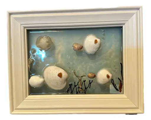 [11716] School of Fish Glass Art 9" x 7"