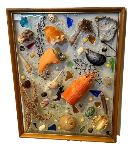 [11718] Sea Life Glass Art 12" x 15"