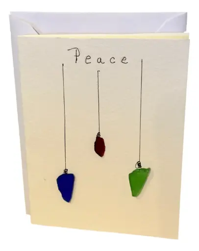 [11724] Peace - Sea Glass Lights Christmas Card