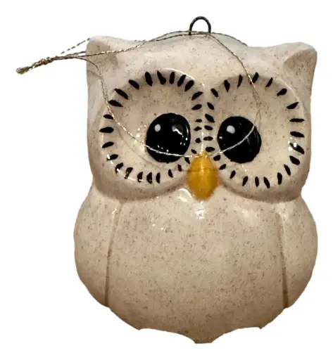 [223071] Ceramic Big-eyed Owl Ornament