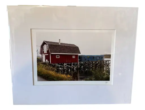 [103013] Barn Lobster Hut Hand-matted Photograph 8" x 10"