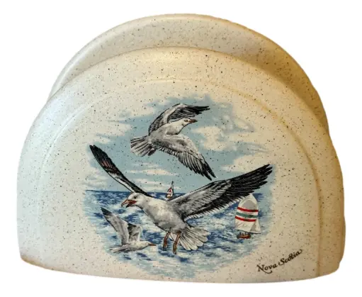[223081] Ceramic Napkin Holder with Seagulls