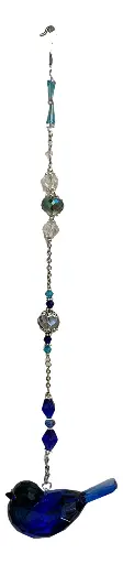 [154] Glass Blue Bird Sun Catcher