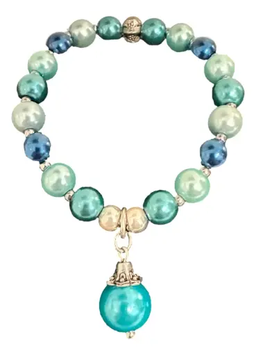 [173] Teal Beaded Drop Bracelet
