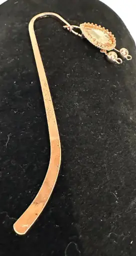 [177] Rose Gold-tone Bookmark Rose Gold Gem Teardrop