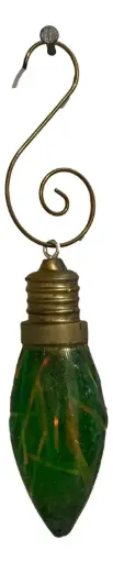 [20200] Green Iridescent Light Bulb Tree Ornament - Resin