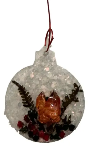 [20223] Greenery Round Tree Ornament - Resin  